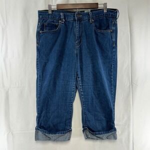 Levi's 515 Capri Jeans Womens 14 Blue Medium Wash Stretch Cropped Mid Rise Y2K